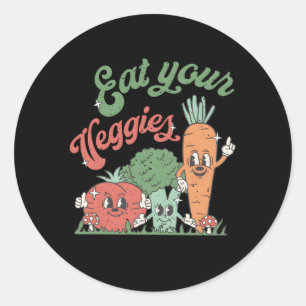 Ät era Veggies-bönder, marknad Vegan Vegetarian V Runt Klistermärke