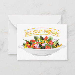 Ät era Veggies Citat färsk salladskål Anteckningskort