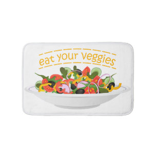 Ät era Veggies Citat färsk salladskål Badrumsmatta