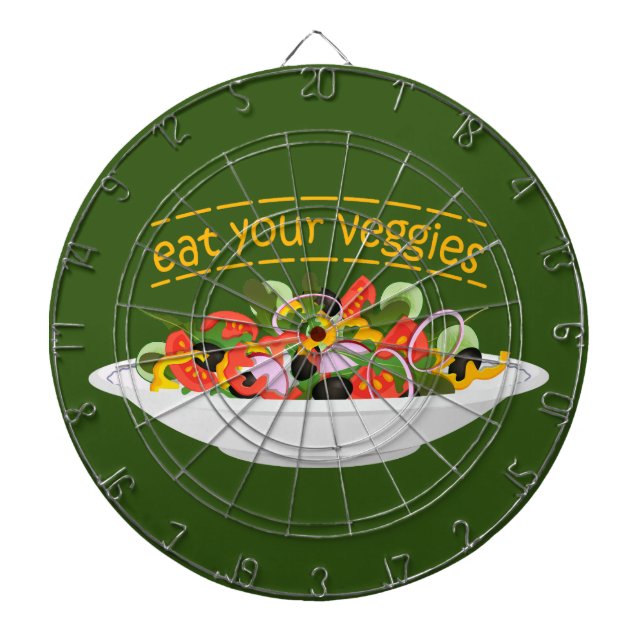 Ät era Veggies Citat färsk salladskål Darttavla (Framsidan)