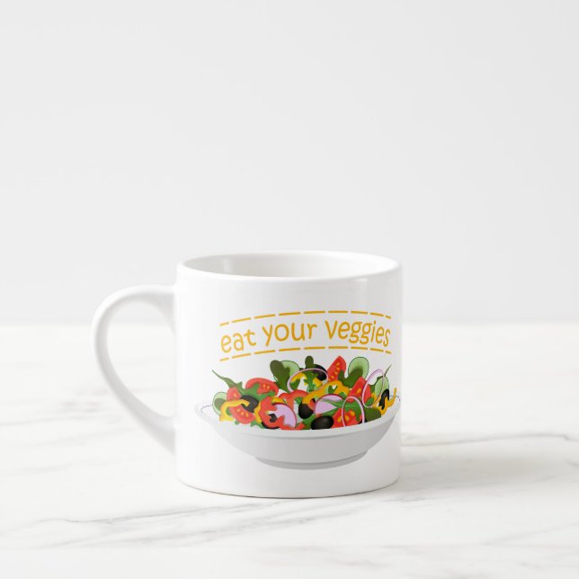 Ät era Veggies Citat färsk salladskål Espressomugg (Vänster)