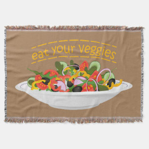 Ät era Veggies Citat färsk salladskål Filt