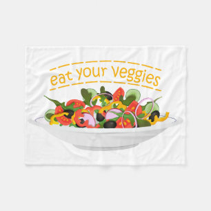 Ät era Veggies Citat färsk salladskål Fleecefilt