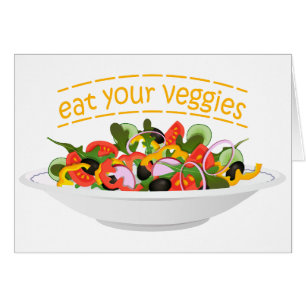 Ät era Veggies Citat färsk salladskål Hälsningskort