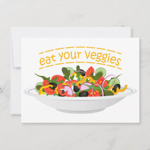 Ät era Veggies Citat färsk salladskål Inbjudningar