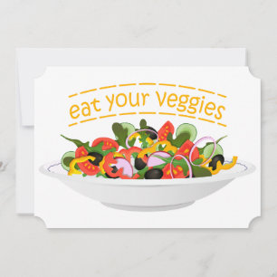 Ät era Veggies Citat färsk salladskål Julkort