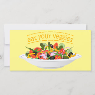 Ät era Veggies Citat färsk salladskål Julkort