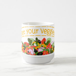 Ät era Veggies Citat färsk salladskål Kaffemugg