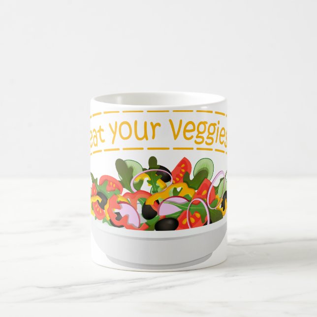 Ät era Veggies Citat färsk salladskål Kaffemugg (Center)