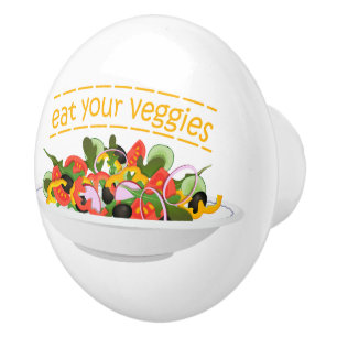 Ät era Veggies Citat färsk salladskål Knopp