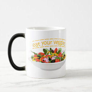 Ät era Veggies Citat färsk salladskål Magisk Mugg