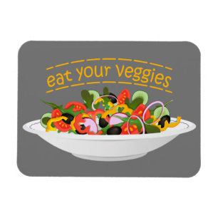 Ät era Veggies Citat färsk salladskål Magnet