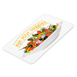 Ät era Veggies Citat färsk salladskål Magnet