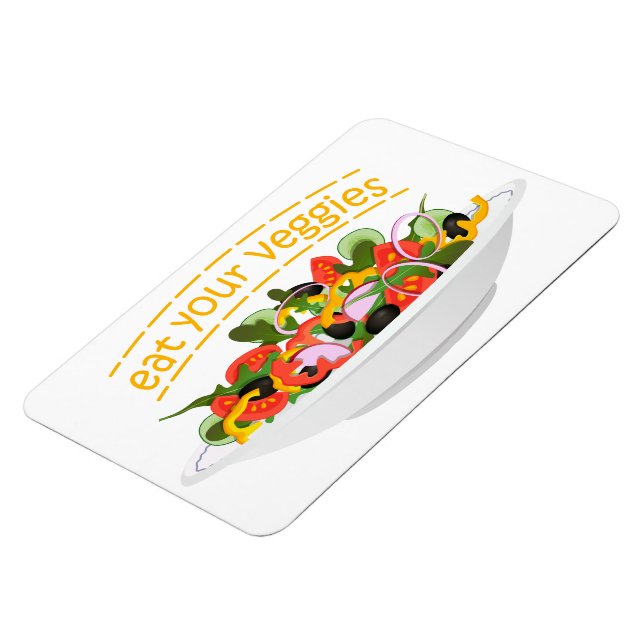 Ät era Veggies Citat färsk salladskål Magnet (Vänstra Sidan)