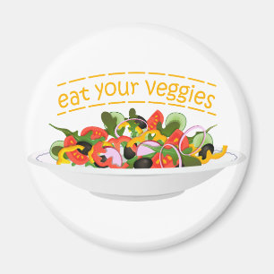 Ät era Veggies Citat färsk salladskål Magnet
