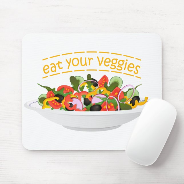 Ät era Veggies Citat färsk salladskål Musmatta (Med mus)