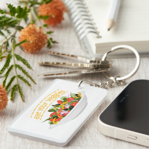 Ät era Veggies Citat färsk salladskål Nyckelring