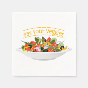 Ät era Veggies Citat färsk salladskål Pappersservett