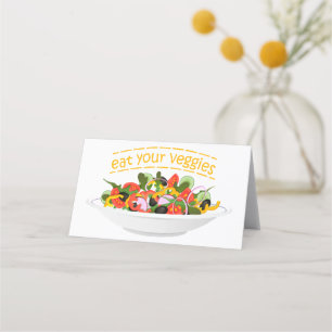 Ät era Veggies Citat färsk salladskål Placeringskort
