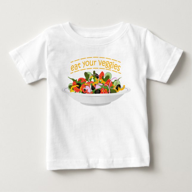Ät era Veggies Citat färsk salladskål T Shirt (Framsida)