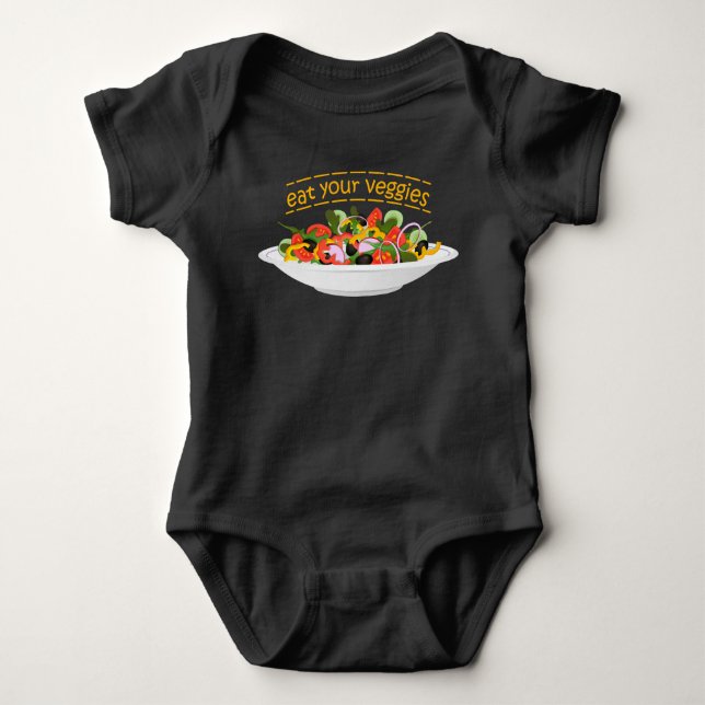 Ät era Veggies Citat färsk salladskål T Shirt (Framsida)
