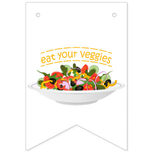 Ät era Veggies Citat färsk salladskål Vimplar