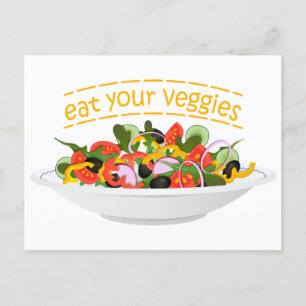 Ät era Veggies Citat färsk salladskål Vykort