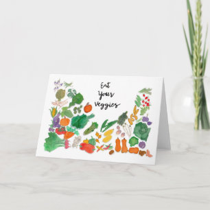 Ät era Veggies (vegetabiliskt illustrationsvegan) Kort