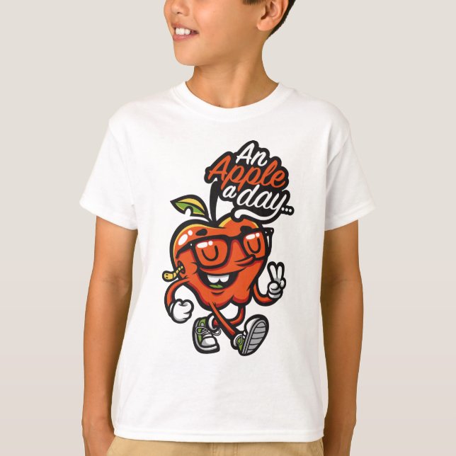 Ät ett äpple om dagen t shirt (Framsida)