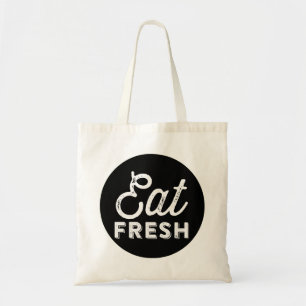 Ät färsk   Rustic Retro Typography Tote Bag Tygkasse