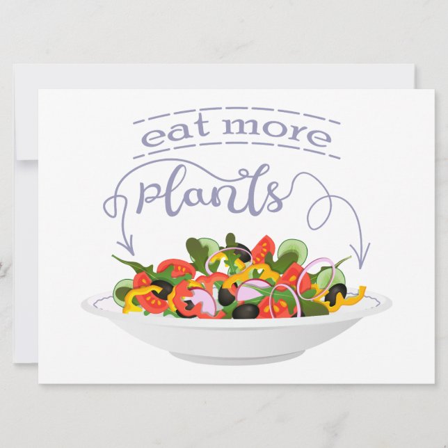 Ät fler plantor färsk sallad-motivationsstämpel (Framsida)