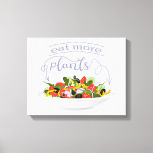 Ät fler plantor färsk sallad-motivationsstämpel canvastryck