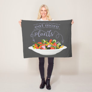 Ät fler plantor färsk sallad-motivationsstämpel fleecefilt