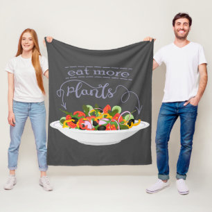 Ät fler plantor färsk sallad-motivationsstämpel fleecefilt