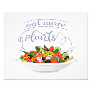 Ät fler plantor färsk sallad-motivationsstämpel fototryck