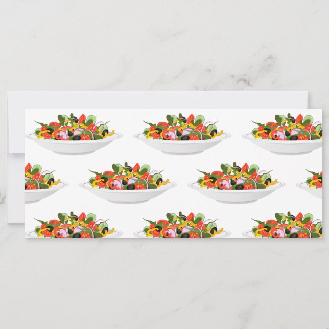 Ät fler plantor färsk sallad-motivationsstämpel inbjudningar (Framsida)