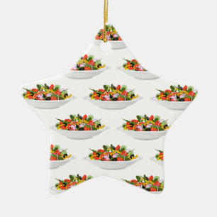 Ät fler plantor färsk sallad-motivationsstämpel julgransprydnad keramik