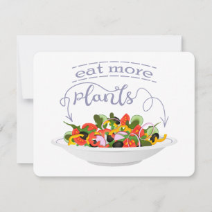Ät fler plantor färsk sallad-motivationsstämpel julkort