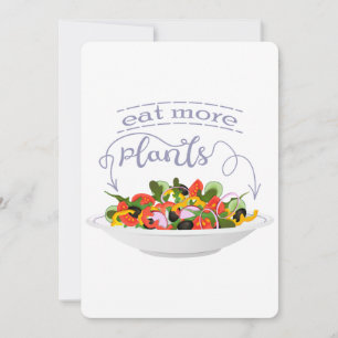 Ät fler plantor färsk sallad-motivationsstämpel julkort