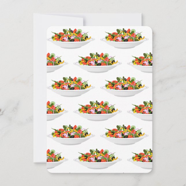 Ät fler plantor färsk sallad-motivationsstämpel julkort (Framsida)