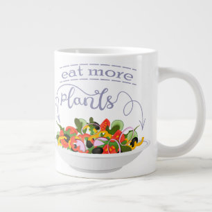 Ät fler plantor färsk sallad-motivationsstämpel jumbo mugg