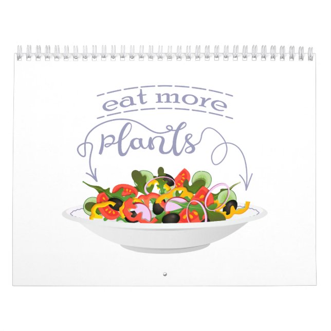Ät fler plantor färsk sallad-motivationsstämpel kalender (Omslag)