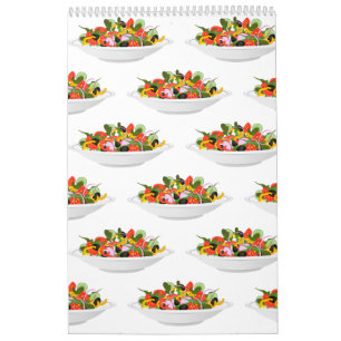 Ät fler plantor färsk sallad-motivationsstämpel kalender