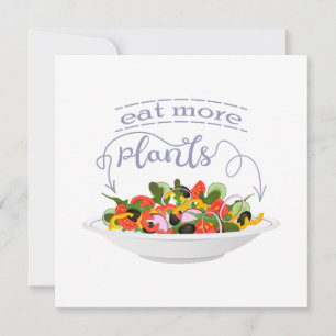 Ät fler plantor färsk sallad-motivationsstämpel kort