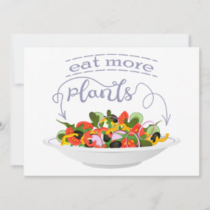 Ät fler plantor färsk sallad-motivationsstämpel kort