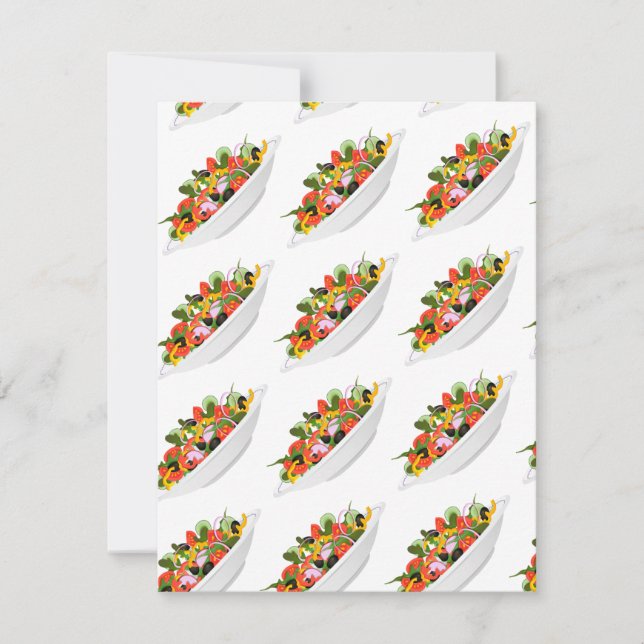 Ät fler plantor färsk sallad-motivationsstämpel kort (Framsida)