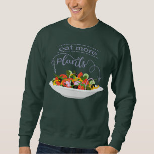 Ät fler plantor färsk sallad-motivationsstämpel lång ärmad tröja
