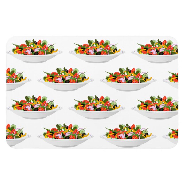 Ät fler plantor färsk sallad-motivationsstämpel magnet (Horisontell)