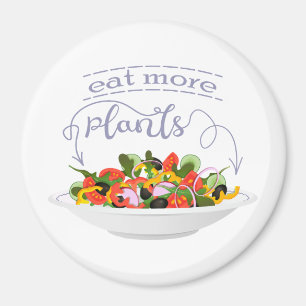 Ät fler plantor färsk sallad-motivationsstämpel magnet