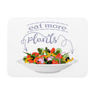 Ät fler plantor färsk sallad-motivationsstämpel magnet
